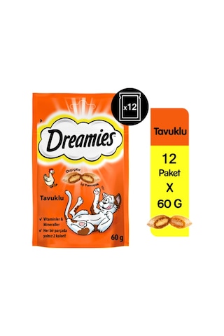 Dreamies Tavuklu Kedi Ödül Bisküvisi 12 x 60 G