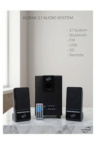 Korax Kx-fm51105 Bluetooth 2+1 Multimedya Ses Sistemi - Fm Radyo / Usb / Sd / Kumandalı