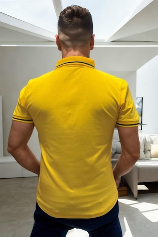 T8586 Dewberry Erkek Polo Yaka T-shırt-düz Sarı