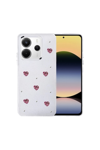 Xiaomi Redmi Note 14 4g Fiyonk Desenli Kapak - Desen 3 Beyaz