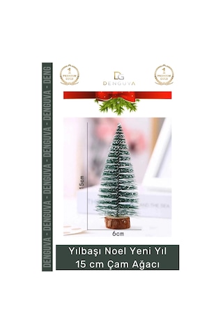 Süsağacı Yılbaşı Masa Üstü Dekoratif Hediyelik Süslemeli Şık Yapay Sedir Ağacı 15cm 1 Adet Standart