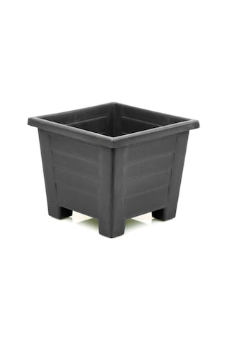 Omnipazar Sy-5846 Dekoratif Plastik Kare Ayaklı Saksı 7 Lt Antrasit 6 Adet