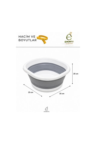 3 Lü Katlanabilir Çamaşır Leğeni Seti Çok Amaçlı Silikon Katlanır Leğen Yer Tasarruflu Banyo Temizlik Seti Gri
