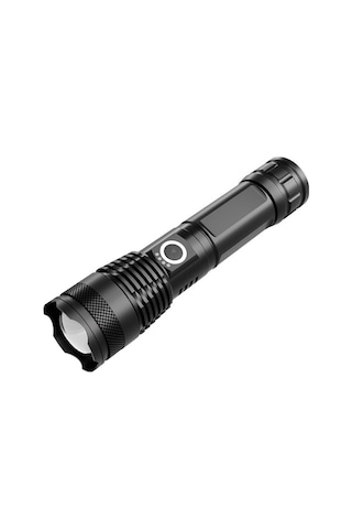 Tongxida Led Fener Xhp70 Usb Şarj Su Geçirmez Ultra Parlak Siyah Lamba Siyah