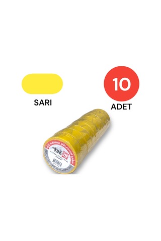 Tek-iş Izole Bant Elektrik Bandı Sarı 10 Adet