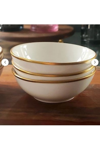 Regna Home Fine Living Anka Yaldızlı Hurmalık- Çerezlik-kahvaltılık - Sosluk-6lı Kase Set Beyaz