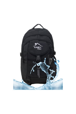 Ramex Polo Siyah Füme Outdoor Kanvas Kumaş Körüklü Büyük Boy Dağcı Sırt Çantası Siyah Füme Çok Renkli