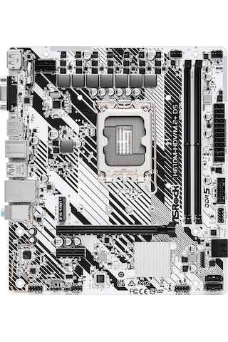 Asrock H610m-hdv M.2+ D5 5600mhz Ddr5 Soket 1700 M.2 Usb 3.2 Hdmı Matx Anakart H610m-hdv M.2+ D5