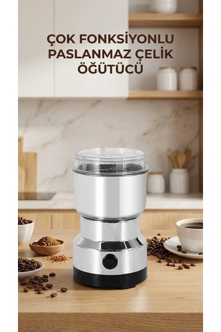 Kahve Ve Baharat Öğütücü Ayarlanabilir Öğütme Kapasiteli Sarı