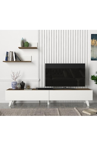 Dekorister Amerika Tv Ünitesi Beyaz-Ceviz