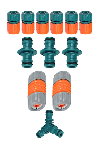 12 Parça Hortum Bağlantı Seti 1/2" Yarım Parmak