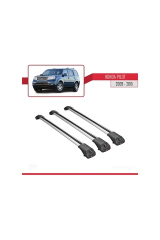 Honda Pilot 2009-2015 Arası İle Uyumlu Ace-1 Ara Atkı Tavan Barı Gri 3 Adet Bar