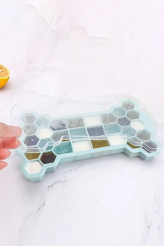 Valletta Loris Kapaklı Silikon Buz Kalıbı Buzluk Açık Mavi