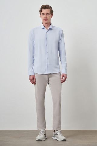Morven Erkek A. Mavi Gofre Trend Desenli Dynamic Fit İtalyan Yaka Gömlek 25ms004023311 A. Mavi
