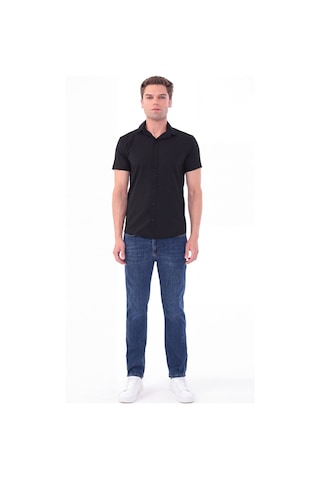Blayn Jeans Erkek Tint Efekt Diz İzi Yapmayan Pamuklu Esnek Denim Jean Kot Pantolon Regular Kalıp Koyu Lacivert