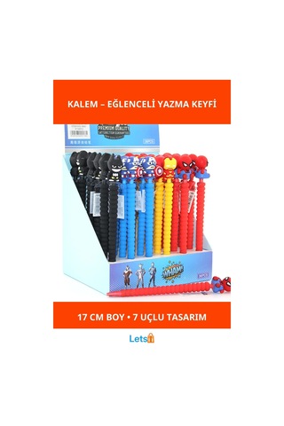 07 Uçlu Kahraman Figürlü Kalem 17 Cm