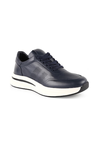 Lbr H1130 Antik Deri Erkek Sneaker - Eva Tabanlı Bağcıklı Günlük Spor Ayakkabı Lacivert