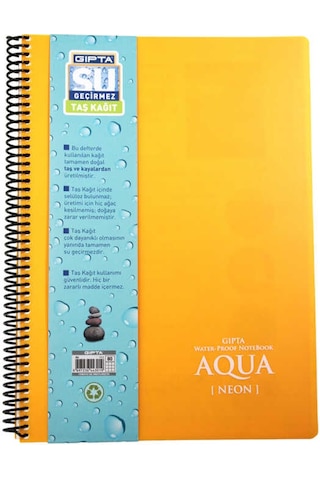 Gıpta A4 80 Yaprak Kareli Aqua Spiralli Plastik Kapak Defteri