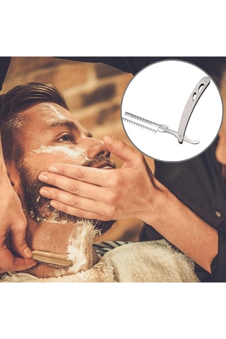 Sones Vintage Manuel Jilet Bıçağı Tutucu Tıraş Kaş Chimer Saç Kesim Bıçağı Tutucu Gümüş