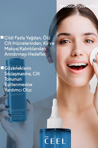 The Ceel Gözenek Sıkılaştırıcı ve Leke Karşıtı Glikolik Asitli Tonik, Mayıs Papatyası Özlü 200 ml
