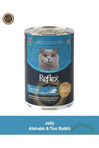 Reflex Plus Jöle İçinde Et Parçacıklı Alabalıklı Ve Ton Balıklı Yetişkin Kedi Maması 3x400gr