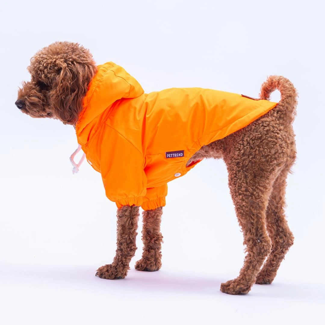 Neon Turuncu Mont Köpek Mont Köpek Kıyafeti Köpek Yağmurluğu Küçük Ve Büyük Irklar İçin