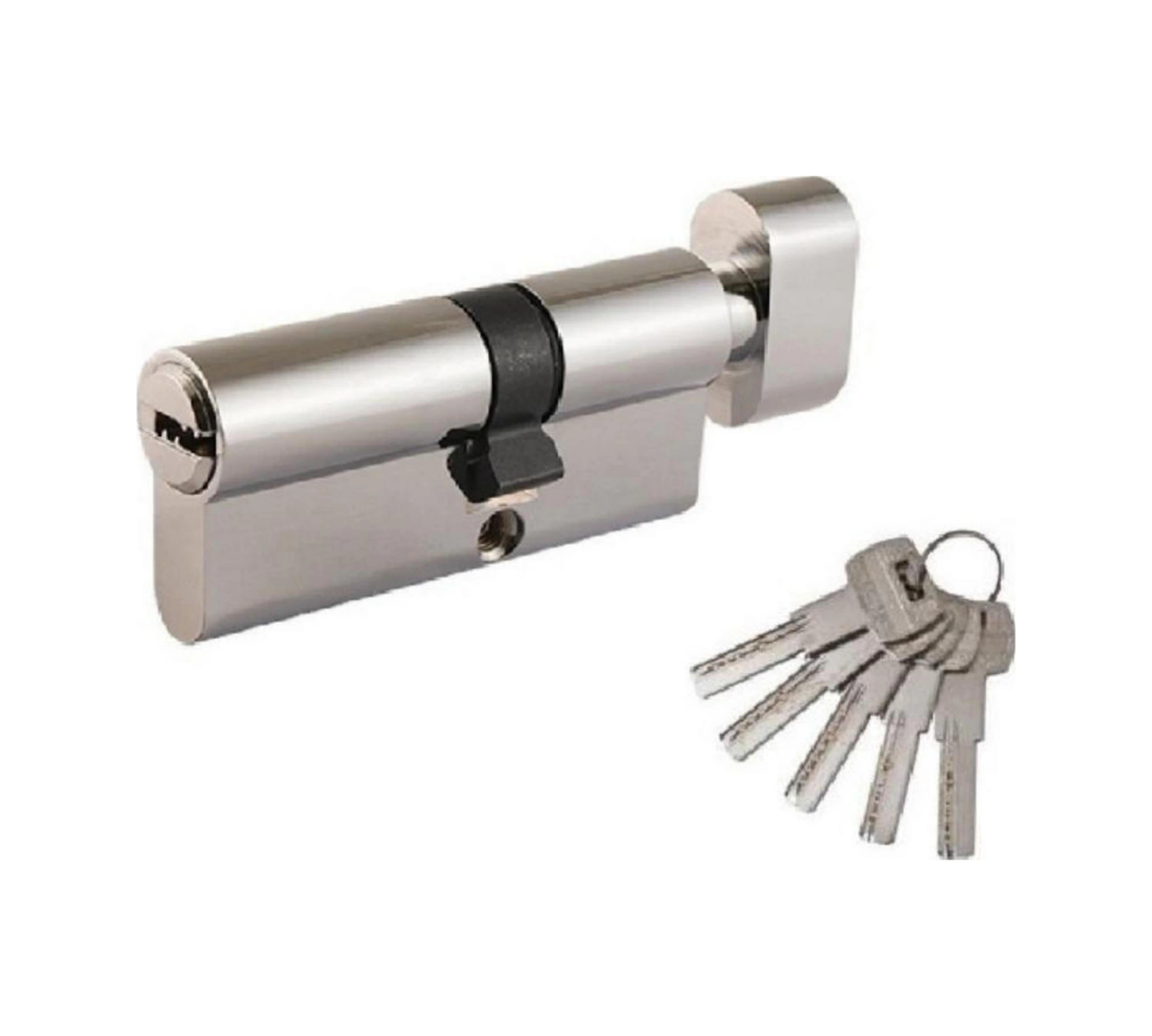 Folinda Güvenlik Kilidi Cilindiri 80mm - Alüminyum Kabuk Bakır Çekirdekli - Kırılma/delme/şok Koruma - Tek Yön Döndürücü - Ev/ofis Kilit Tamiri Gümüş