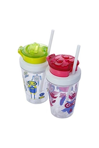 Sızdırmaz Tritan Bardak 350 Ml, Pembe Açık Ahşap