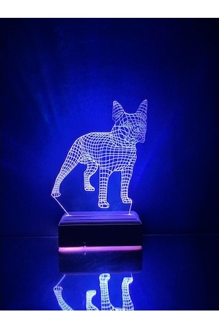 Özel Tasarım Kişiye Özel Hediye Küçük Köpek 3D Led Lamba