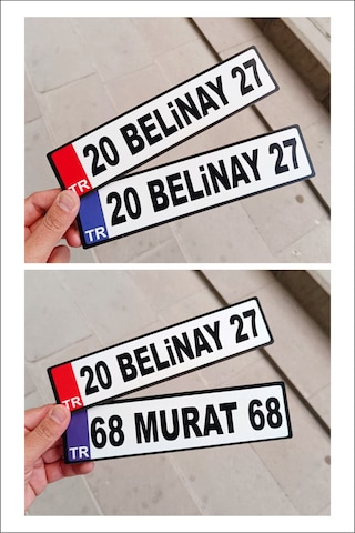 Akülü Araba Plakası İsme Özel Akülü Araba Plakası Akülü Araba Özel Plaka 2 Adet Ahşap
