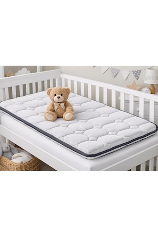 5cm Sade Süngerli Bebek Çocuk Beşik Yatağı 70x110 Park Yatak Oyun Parkı Yatağı 70 x 110 CM