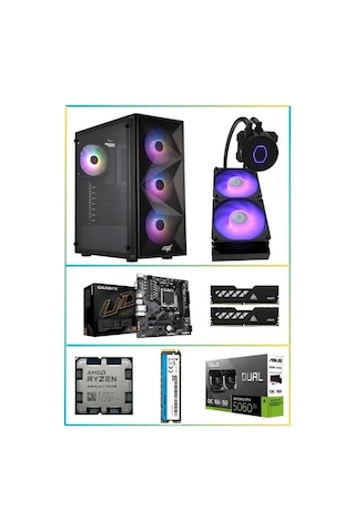 ES Sundmood R7-7800X3D 16 GB 32 GB 1 TB M2 SSD Free Dos Masaüstü Oyuncu Bilgisayarı