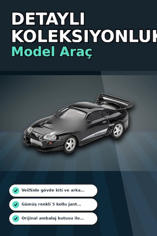 Siyah Veilside Combat V-ıı 1/64 Diecast Toyota Supra Model Araba Tekli Koleksiyon Bx-313386