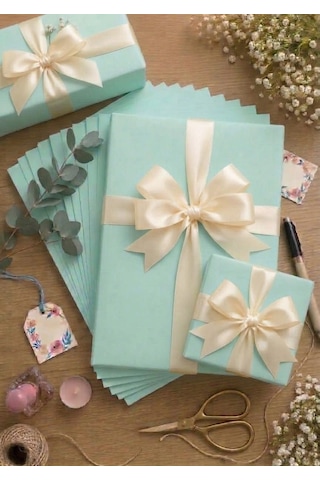 Hediye, Paketleme Ve Ambalaj Kağıdı 10 Adet 50x70 Cm Ebatında Su Yeşili