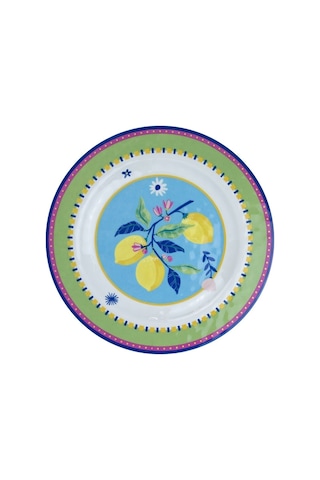 Mamma Mia 6'lı Limon Desenli Yemek Tabağı Seti 28 Cm Çok Renkli