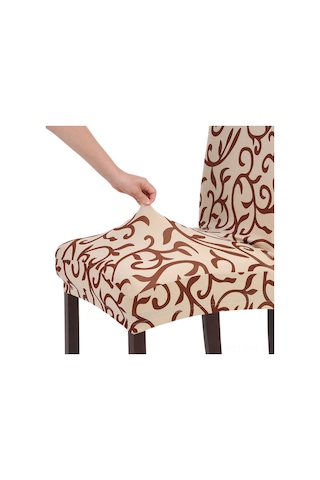 Dofolink Milk Silk Totem Desenli Esnek Sandalye Örtüsü - Ev/hotel/ofis Kullanıma Uygun - Pembe Renk - Kolay Temizlenir Çok Renkli