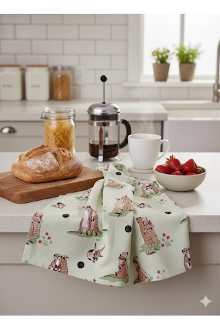 Cath Kidston Desenli Mutfak Kurulama Bezi 1-adet Açık Yeşil