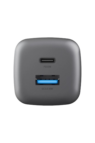 Energea Ampcharge Mini 45 1 Adet 45w Type-c Ve 30w Usb Çıkışlı Pd Pps Qc 3.0 Gan Hızlı Şarj Aleti - Siyah