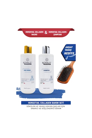 Royale Professional Horsetail Collagen Saç Maskesi 500 ML + Şampuan 500 ML + Tarak