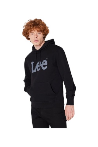 Lee Cooper Normal Kesim %100 Pamuk Kapüşonlu Sweatshirt Sİyah