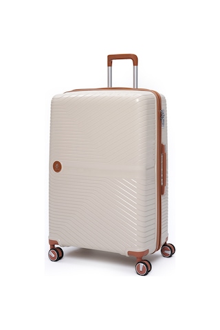 4 Lü Valiz Seti Elatae Exclusive Pro Polipropilen Kırılmaz Büyük - Orta - Kabin Boy Ve Makyaj Bej - Camel 5239