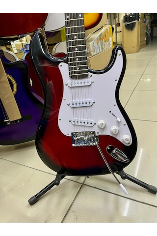 3 Sıngle Redburst Kırmızı Elektro Gitar Kılıf Pena Dahil Kod 3054