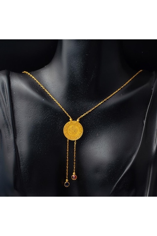 Çeyrek Altınlı 22 Ayar Püsküllü Kolye 22KNMS541