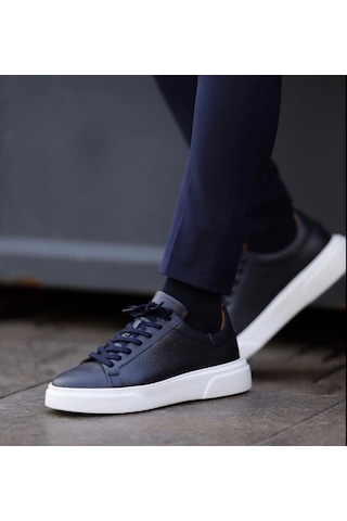 Taşpınar %100 Hakiki Deri Ortopedik Yazlık Hafif Erkek Rahat Günlük Sneaker 38-47 Lacivert