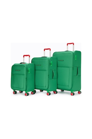 United Colors Of Benetton Ultra Light 3'lü Valiz Seti Büyük - Orta Ve Kabin Boy Yeşil Bnt2800
