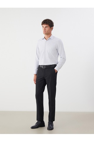 Lcw Busıness Siyah Regular Fit Uzun Kollu Ekose Gabardin Erkek Gömlek