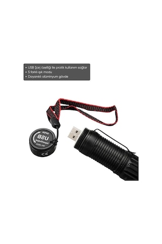 Wison Ws-2828 1000 Lümen Mıknatıslı Usb Şarjlı El Feneri Beyaz