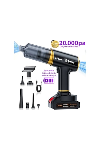 Ezere St-6609c 20000pa Güçlü Dijital Göstergeli Vakumlu Kablosuz Üflemeli Araç Süpürgesi- 5775