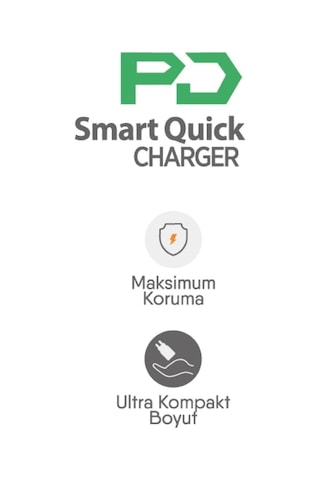 Tr 45w Hızlı Araç Şarj Başlığı, Usb + Pd Çift Çıkış, Siyah