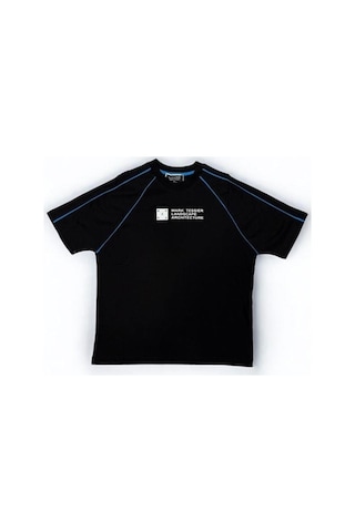 Marions Çocuk Mark Yazılı Oversize Tasarım T-shirt-15956 SIYAH